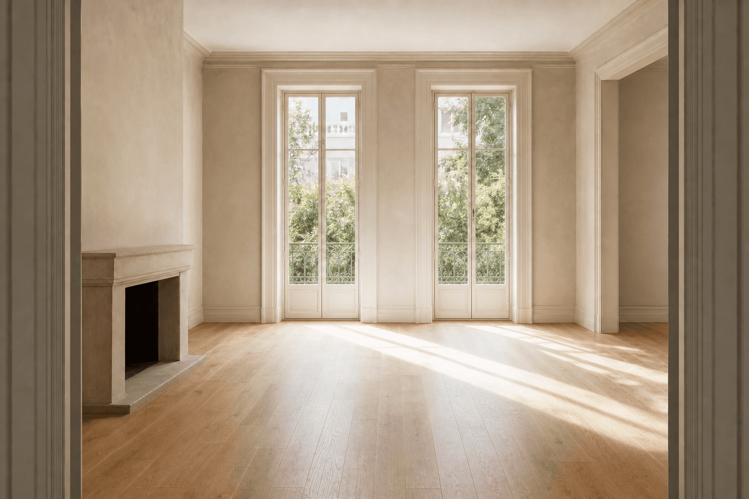 Empty room before design